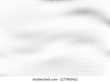 Abstract halftone wave dotted background. Halftone twisted grunge pattern, dot, circle.  Vector modern optical halftone pop art texture for poster, business card, cover, label mock-up, sticker layout