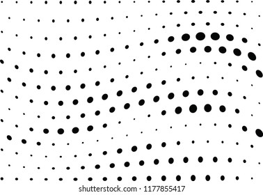 Abstract halftone wave dotted background. Halftone twisted grunge pattern, dot, circle.  Vector modern optical halftone pop art texture for poster, business card, cover, label mock-up, sticker layout