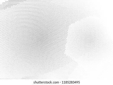 Abstract halftone wave dotted background. Halftone twisted grunge pattern, dot, circle.  Vector modern optical halftone pop art texture for poster, business card, cover, label mock-up, sticker layout
