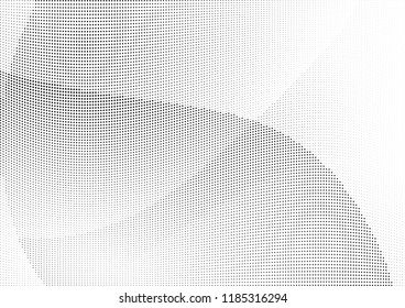 Abstract halftone wave dotted background. Halftone twisted grunge pattern, dot, circle.  Vector modern optical halftone pop art texture for poster, business card, cover, label mock-up, sticker layout
