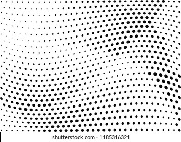 Abstract halftone wave dotted background. Halftone twisted grunge pattern, dot, circle.  Vector modern optical halftone pop art texture for poster, business card, cover, label mock-up, sticker layout