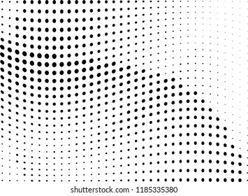 Abstract halftone wave dotted background. Halftone twisted grunge pattern, dot, circle.  Vector modern optical halftone pop art texture for poster, business card, cover, label mock-up, sticker layout