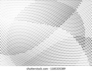 Abstract halftone wave dotted background. Halftone twisted grunge pattern, dot, circle.  Vector modern optical halftone pop art texture for poster, business card, cover, label mock-up, sticker layout
