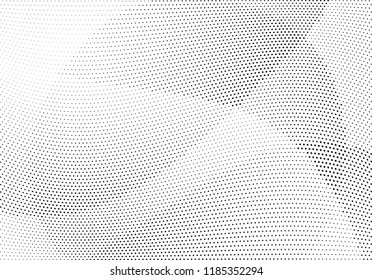 Abstract halftone wave dotted background. Halftone twisted grunge pattern, dot, circle.  Vector modern optical halftone pop art texture for poster, business card, cover, label mock-up, sticker layout