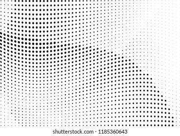 Abstract halftone wave dotted background. Halftone twisted grunge pattern, dot, circle.  Vector modern optical halftone pop art texture for poster, business card, cover, label mock-up, sticker layout