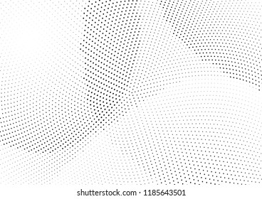 Abstract halftone wave dotted background. Halftone twisted grunge pattern, dot, circle.  Vector modern optical halftone pop art texture for poster, business card, cover, label mock-up, sticker layout
