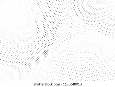 Abstract halftone wave dotted background. Halftone twisted grunge pattern, dot, circle.  Vector modern optical halftone pop art texture for poster, business card, cover, label mock-up, sticker layout