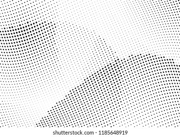 Abstract halftone wave dotted background. Halftone twisted grunge pattern, dot, circle.  Vector modern optical halftone pop art texture for poster, business card, cover, label mock-up, sticker layout