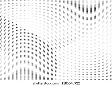 Abstract halftone wave dotted background. Halftone twisted grunge pattern, dot, circle.  Vector modern optical halftone pop art texture for poster, business card, cover, label mock-up, sticker layout