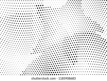 Abstract halftone wave dotted background. Halftone twisted grunge pattern, dot, circle.  Vector modern optical halftone pop art texture for poster, business card, cover, label mock-up, sticker layout