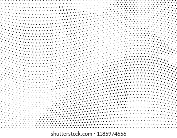 Abstract halftone wave dotted background. Halftone twisted grunge pattern, dot, circle.  Vector modern optical halftone pop art texture for poster, business card, cover, label mock-up, sticker layout