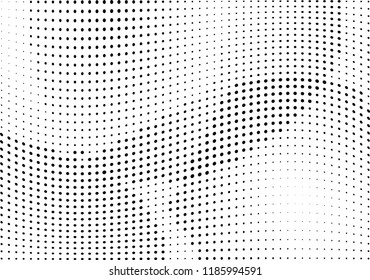 Abstract halftone wave dotted background. Halftone twisted grunge pattern, dot, circle.  Vector modern optical halftone pop art texture for poster, business card, cover, label mock-up, sticker layout