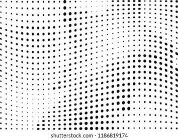 Abstract halftone wave dotted background. Halftone twisted grunge pattern, dot, circle.  Vector modern optical halftone pop art texture for poster, business card, cover, label mock-up, sticker layout