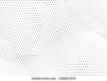 Abstract halftone wave dotted background. Halftone twisted grunge pattern, dot, circle.  Vector modern optical halftone pop art texture for poster, business card, cover, label mock-up, sticker layout