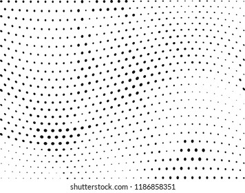 Abstract halftone wave dotted background. Halftone twisted grunge pattern, dot, circle.  Vector modern optical halftone pop art texture for poster, business card, cover, label mock-up, sticker layout