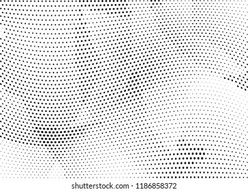 Abstract halftone wave dotted background. Halftone twisted grunge pattern, dot, circle.  Vector modern optical halftone pop art texture for poster, business card, cover, label mock-up, sticker layout