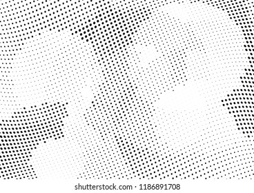 Abstract halftone wave dotted background. Halftone twisted grunge pattern, dot, circle.  Vector modern optical halftone pop art texture for poster, business card, cover, label mock-up, sticker layout