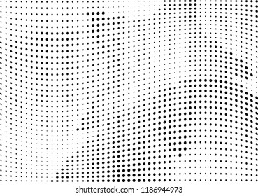 Abstract halftone wave dotted background. Halftone twisted grunge pattern, dot, circle.  Vector modern optical halftone pop art texture for poster, business card, cover, label mock-up, sticker layout