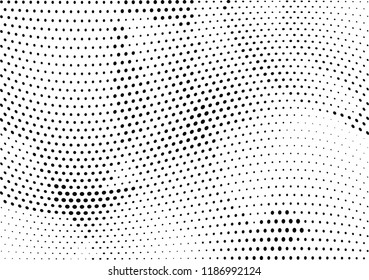 Abstract halftone wave dotted background. Halftone twisted grunge pattern, dot, circle.  Vector modern optical halftone pop art texture for poster, business card, cover, label mock-up, sticker layout