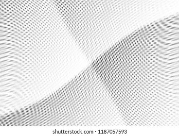 Abstract halftone wave dotted background. Halftone twisted grunge pattern, dot, circle.  Vector modern optical halftone pop art texture for poster, business card, cover, label mock-up, sticker layout