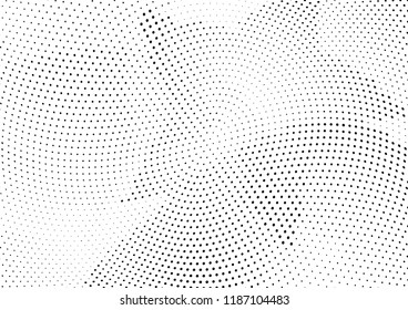 Abstract halftone wave dotted background. Halftone twisted grunge pattern, dot, circle.  Vector modern optical halftone pop art texture for poster, business card, cover, label mock-up, sticker layout