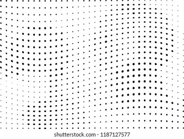 Abstract halftone wave dotted background. Halftone twisted grunge pattern, dot, circle.  Vector modern optical halftone pop art texture for poster, business card, cover, label mock-up, sticker layout