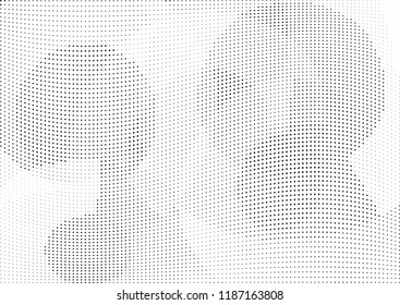 Abstract halftone wave dotted background. Halftone twisted grunge pattern, dot, circle.  Vector modern optical halftone pop art texture for poster, business card, cover, label mock-up, sticker layout