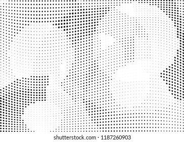 Abstract halftone wave dotted background. Halftone twisted grunge pattern, dot, circle.  Vector modern optical halftone pop art texture for poster, business card, cover, label mock-up, sticker layout