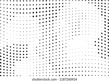 Abstract halftone wave dotted background. Halftone twisted grunge pattern, dot, circle.  Vector modern optical halftone pop art texture for poster, business card, cover, label mock-up, sticker layout
