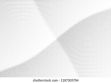 Abstract halftone wave dotted background. Halftone twisted grunge pattern, dot, circle.  Vector modern optical halftone pop art texture for poster, business card, cover, label mock-up, sticker layout