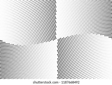 Abstract halftone wave dotted background. Halftone twisted grunge pattern, dot, circle.  Vector modern optical halftone pop art texture for poster, business card, cover, label mock-up, sticker layout