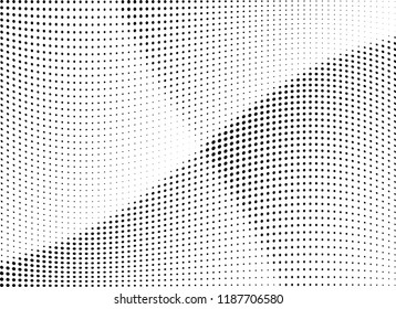 Abstract halftone wave dotted background. Halftone twisted grunge pattern, dot, circle.  Vector modern optical halftone pop art texture for poster, business card, cover, label mock-up, sticker layout