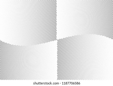 Abstract halftone wave dotted background. Halftone twisted grunge pattern, dot, circle.  Vector modern optical halftone pop art texture for poster, business card, cover, label mock-up, sticker layout