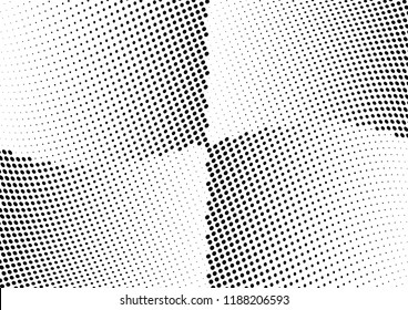 Abstract halftone wave dotted background. Halftone twisted grunge pattern, dot, circle.  Vector modern optical halftone pop art texture for poster, business card, cover, label mock-up, sticker layout