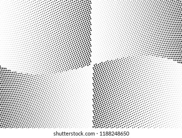 Abstract halftone wave dotted background. Halftone twisted grunge pattern, dot, circle.  Vector modern optical halftone pop art texture for poster, business card, cover, label mock-up, sticker layout
