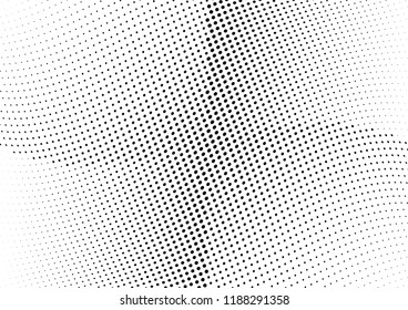 Abstract halftone wave dotted background. Halftone twisted grunge pattern, dot, circle.  Vector modern optical halftone pop art texture for poster, business card, cover, label mock-up, sticker layout