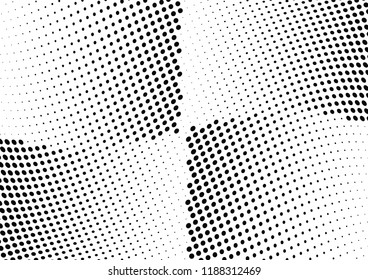 Abstract halftone wave dotted background. Halftone twisted grunge pattern, dot, circle.  Vector modern optical halftone pop art texture for poster, business card, cover, label mock-up, sticker layout