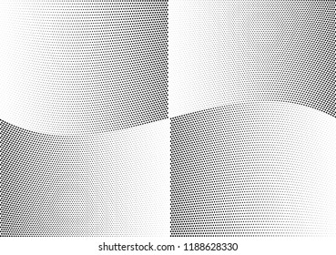 Abstract halftone wave dotted background. Halftone twisted grunge pattern, dot, circle.  Vector modern optical halftone pop art texture for poster, business card, cover, label mock-up, sticker layout