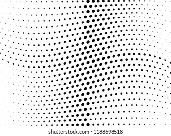 Abstract halftone wave dotted background. Halftone twisted grunge pattern, dot, circle.  Vector modern optical halftone pop art texture for poster, business card, cover, label mock-up, sticker layout
