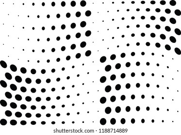 Abstract halftone wave dotted background. Halftone twisted grunge pattern, dot, circle.  Vector modern optical halftone pop art texture for poster, business card, cover, label mock-up, sticker layout