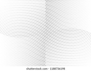 Abstract halftone wave dotted background. Halftone twisted grunge pattern, dot, circle.  Vector modern optical halftone pop art texture for poster, business card, cover, label mock-up, sticker layout