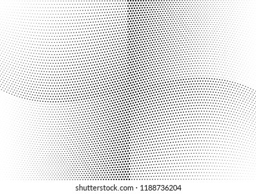 Abstract halftone wave dotted background. Halftone twisted grunge pattern, dot, circle.  Vector modern optical halftone pop art texture for poster, business card, cover, label mock-up, sticker layout