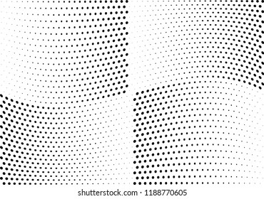 Abstract halftone wave dotted background. Halftone twisted grunge pattern, dot, circle.  Vector modern optical halftone pop art texture for poster, business card, cover, label mock-up, sticker layout