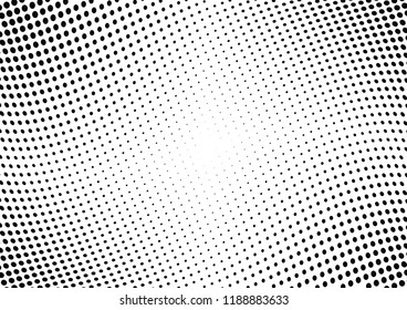 Abstract halftone wave dotted background. Halftone twisted grunge pattern, dot, circle.  Vector modern optical halftone pop art texture for poster, business card, cover, label mock-up, sticker layout