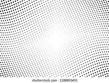 Abstract halftone wave dotted background. Halftone twisted grunge pattern, dot, circle.  Vector modern optical halftone pop art texture for poster, business card, cover, label mock-up, sticker layout