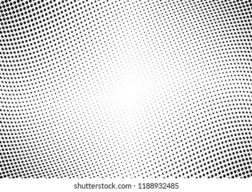Abstract halftone wave dotted background. Halftone twisted grunge pattern, dot, circle.  Vector modern optical halftone pop art texture for poster, business card, cover, label mock-up, sticker layout