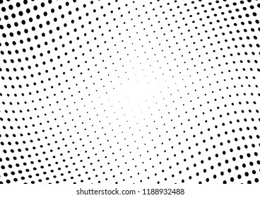 Abstract halftone wave dotted background. Halftone twisted grunge pattern, dot, circle.  Vector modern optical halftone pop art texture for poster, business card, cover, label mock-up, sticker layout