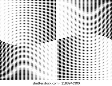 Abstract halftone wave dotted background. Halftone twisted grunge pattern, dot, circle.  Vector modern optical halftone pop art texture for poster, business card, cover, label mock-up, sticker layout
