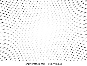 Abstract halftone wave dotted background. Halftone twisted grunge pattern, dot, circle.  Vector modern optical halftone pop art texture for poster, business card, cover, label mock-up, sticker layout