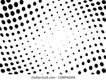 Abstract halftone wave dotted background. Halftone twisted grunge pattern, dot, circle.  Vector modern optical halftone pop art texture for poster, business card, cover, label mock-up, sticker layout